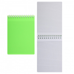 Блокнот А6 (110*145 мм), 80 листов, клетка, на спирали Зеленый LINE NEON Hatber 80Б6В1гр_03034