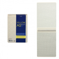 Блокнот А5 (145*205) 80л дв спир обл мягк карт Yellow Block мат лам 80Б5лA1гр_06602