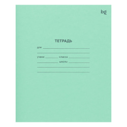 Тетрадь, 12 листов, клетка, БиДжи, Зеленая, Т5ск12е 63357/Т5ск12 57422