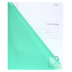 Тетрадь, 12 листов, линия частая косая, пластик, Hatber, Зеленая, Классика, 12Т5В5