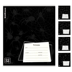 Тетрадь 12 листов, клетка, ассорти 5 видов Erich Krause Black Pattern MIX-PACK 60534