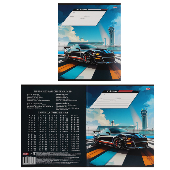 Тетрадь, 12 листов, клетка, ассорти 5 видов, Проф-Пресс, Разные автомобили-5, 12-4279