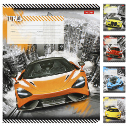 Тетрадь 12л косая линия с дополнительной горизонтальной Hatber Автопанорама Выпуск №2 12Т5В6 ассорти 5 видов