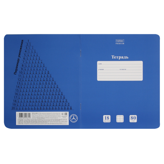 Тетрадь, 18 листов, клетка, Hatber, Чернильное небо, Premium NEWtone Pastel, 18Т5A1_05061