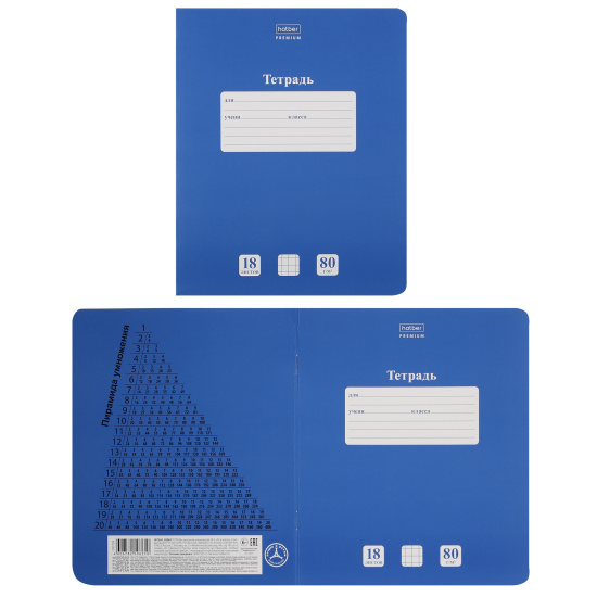 Тетрадь, 18 листов, клетка, Hatber, Чернильное небо, Premium NEWtone Pastel, 18Т5A1_05061