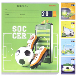 Тетрадь 18л клетка Проф-Пресс В мире футбола-1 18-3693 ассорти 5 видов