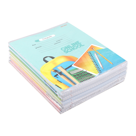 Тетрадь, 18 листов, клетка, ассорти 5 видов, Проф-Пресс, Школьная атрибутика, 18-5588