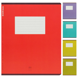 Тетрадь, 24 листа, линия, ассорти 5 видов, Erich Krause, Unicolor Bright, MIX-PACK, 64849