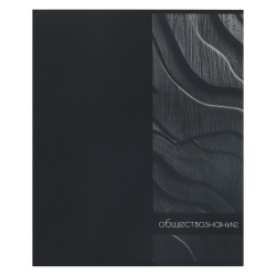 Тетрадь предметная, 48 листов, Обществознание, клетка, ламинация Soft-touch (Velvet), Two black, КОКОС, 262173