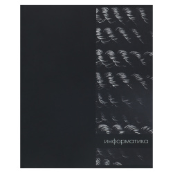 Тетрадь предметная, 48 листов, Информатика, клетка, ламинация Soft-touch (Velvet), Two black, КОКОС, 262174