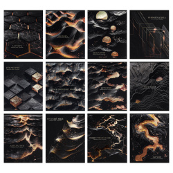Тетрадь предметная, комплект 12 шт, 48 листов, Black&Gold, Проф-Пресс, 48-2718