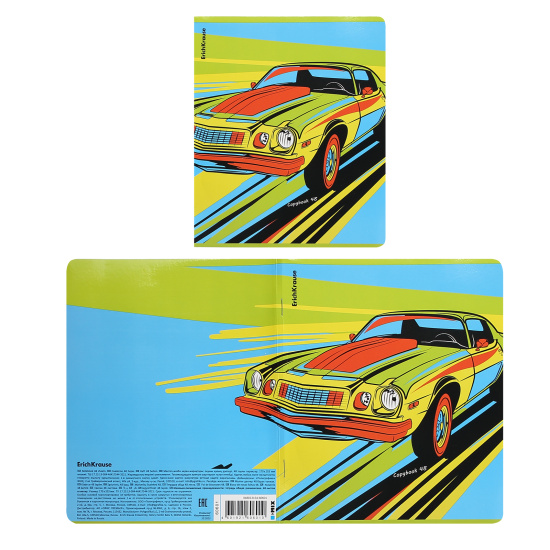 Тетрадь А5, 48 листов, клетка, поля, ассорти 5 видов MIX-PACK Erich Krause Neon Car 60601