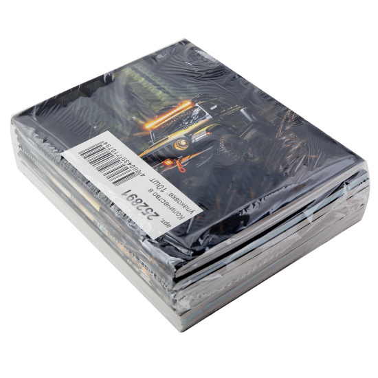 Тетрадь, А5, 48 листов, клетка, поля, ассорти 5 видов, КОКОС, Джипы  (вт блок), 252891