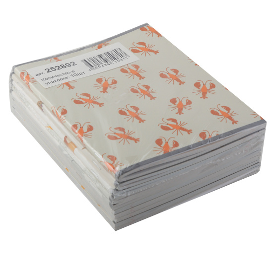 Тетрадь, А5, 48 листов, клетка, поля, ассорти 5 видов, КОКОС, Паттерн  (вт блок), 252892