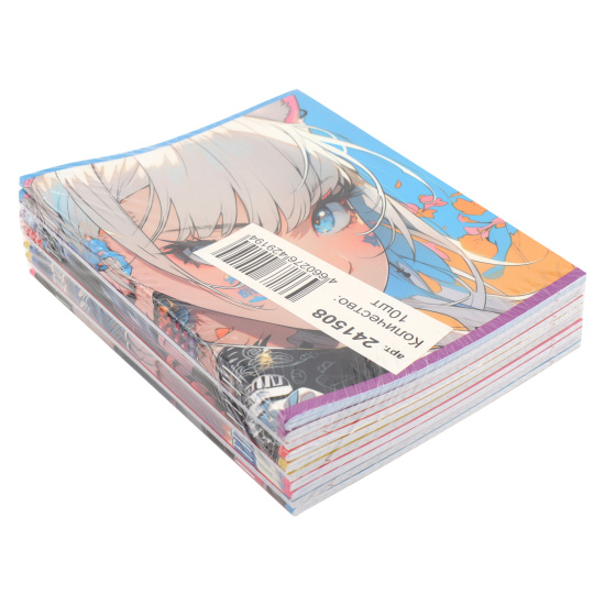 Тетрадь А5, 48 листов, клетка, поля, ассорти 5 видов КОКОС Anime teens 241508