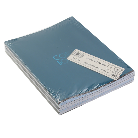 Тетрадь, А5, 48 листов, клетка, ламинация Soft-touch (Velvet), ассорти 5 видов, Проф-Пресс, Однотонный дизайн-6, Т48-0136