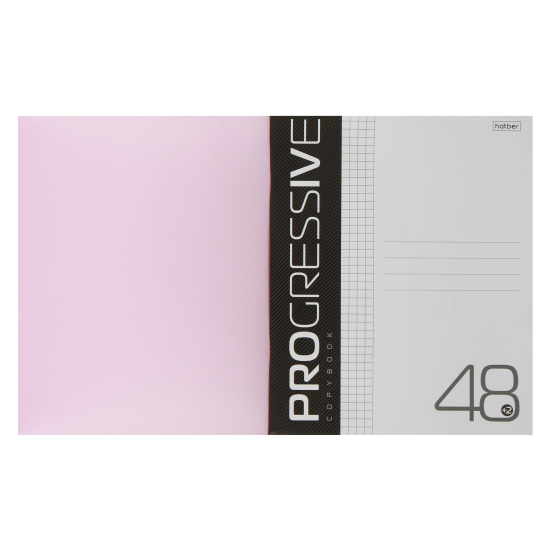Тетрадь А5, 48 листов, клетка, поля Hatber Progressive розовая 48Т5В1