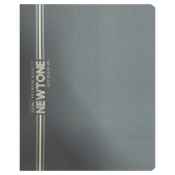 Тетрадь, А5, 48 листов, линия, ламинация Soft-touch (Velvet), Hatber, NEWtone Pastel, Серый агат, 48Т5лA2_05060