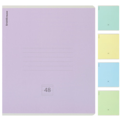 Тетрадь, А5, 48 листов, линия, поля, ассорти 5 видов, MIX-PACK, Erich Krause, Классика, 56312