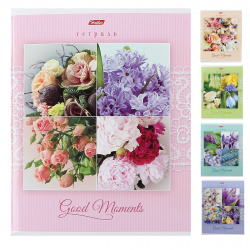 Тетрадь 80л Цветы Good Moments 80Т5В1 ассорти 5 видов