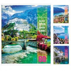 Тетрадь 80л Eurotour Т5ск80 5204 ассорти 4 вида
