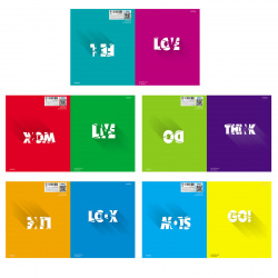 Тетрадь 96л Bright colors Перевертыш тисн 96Тд5В1 ассорти 5 видов
