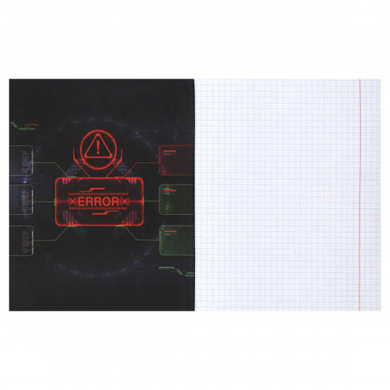 Тетрадь А5, 96 листов, клетка, поля, ассорти 5 видов Проф-Пресс Кибератака геймера 96-9173