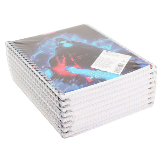 Тетрадь А5, 48 листов, клетка, на спирали, ассорти 3 вида Космический воин Академия Холдинг 14606/3