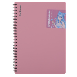 Тетрадь 80л клетка дв спир Erich Krause Manga пласт обл 59522 розовая