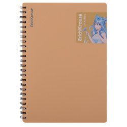 Тетрадь 80л клетка дв спир Erich Krause Manga пласт обл 59523 бежевая
