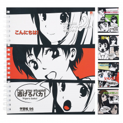 Тетрадь 96л клетка дв спир Альт Manga anime глянц лам 7-96-661 ассорти 5 видов