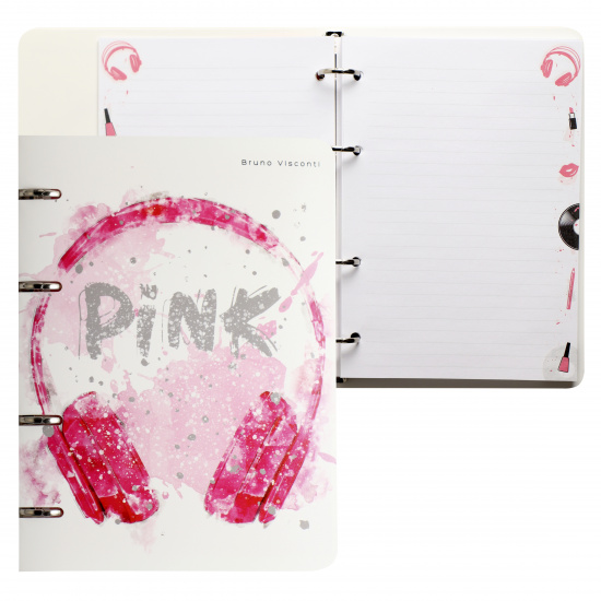 Тетрадь на кольцах А5, 80 листов, в точку Pink Style Наушники BrunoVisconti 7-80-632/09