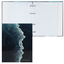 Тетрадь на кольцах, А5, 100 листов, клетка, Морские волны, Проф-Пресс, Т100-9177