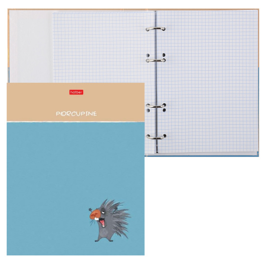 Тетрадь на кольцах, А5, 120 листов, клетка, Колючее настроение, Hatber, 120ТК5В1_32190
