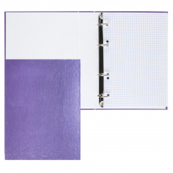 Тетрадь на кольцах, А5, 120 листов, клетка, Metallic, Hatber, 120ТК5В1_03420