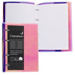 Тетрадь 120л на кольцах ПВХ обл Chameleon со смен блок ПБП1204609 фиол