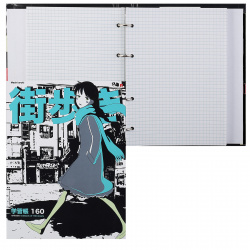 Тетрадь на кольцах А5, 160 листов, клетка, поля Manga Anime City Альт 7-160-081/131