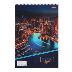 Блокнот А4 (196*297) 80л спир обл мягк карт Прочее Night City глянц лам жест подлож 80Б4В1сп_12360