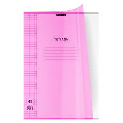 Тетрадь, А4, 48 листов, клетка, на скобе, пластик, Классика CoverPrо fizzy, Erich Krause, Neon, 56412