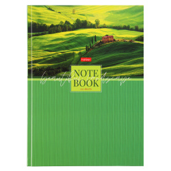 Бизнес-блокнот А4, 120 листов, клетка цветная, книжный переплет Hatber Зелёные долины 120ББ4В1_29871