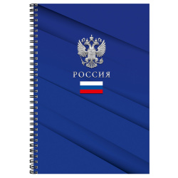 Тетрадь А4 60л клетка дв спир обл мел карт Проф-Пресс Символика России - 7 60-8998