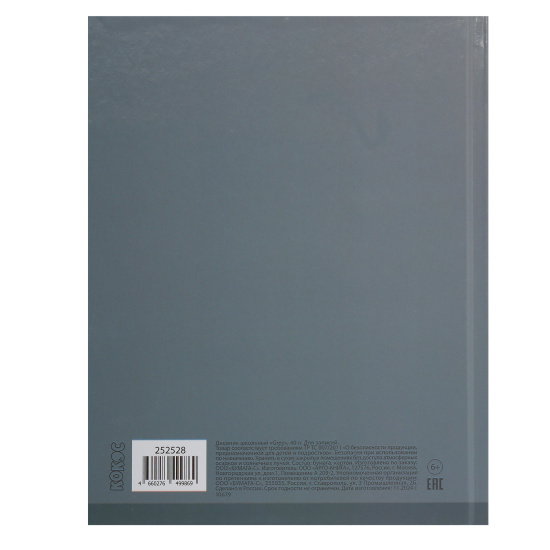 Дневник, 1-11 класс, для мальчиков, твердый картон 7Бц, гимн, Grey, КОКОС, 252528