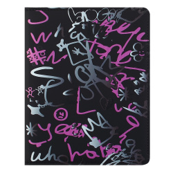 Дневник, 1-11 класс, для девочек, твердый картон 7Бц, кожзам Soft-touch (Velvet), поролон, гимн, Граффити розовый, КОКОС, 240108