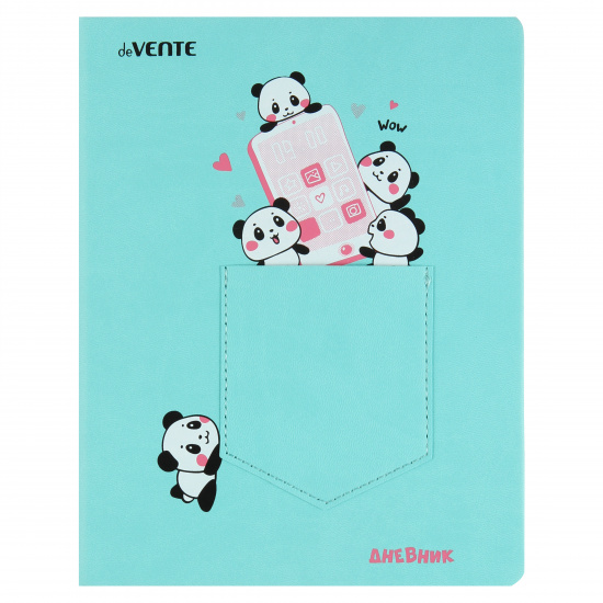 Дневник 1-11 класс, для девочек, твердый картон 7Бц, кожзам Funny Pandas deVENTE 2020190