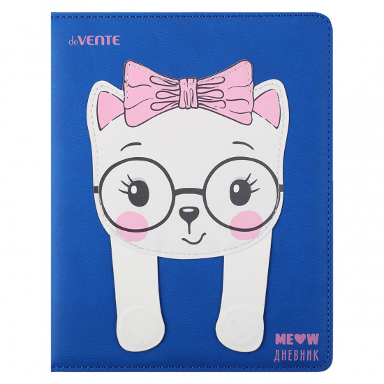 Дневник 1-11 класс, для девочек, твердый картон 7Бц, кожзам, поролон Meow deVENTE 2021117