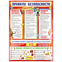 Плакат 499*691 мм Правила безопасности Мир открыток 0-02-564А