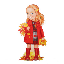 Плакат Девочка с листьями 250*475 мм, картон мелованный Империя поздравлений 59,062,00