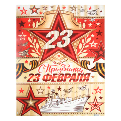 Плакат С праздником! 23 Февраля Мир открыток 499*691 мелов карт 0-02-23022А