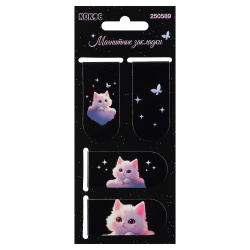 Закладка магнитная, картон, набор 4 шт, 25*55 мм, Dream Cat, КОКОС, 250589