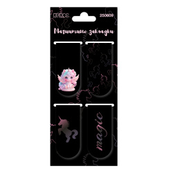 Закладка магнитная, картон, набор 4 шт, 25*55 мм, Unicorn angel, КОКОС, 250609